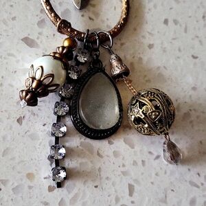 Boho Charm Pendant Necklace – Mixed Metals & Vintage Accents💫